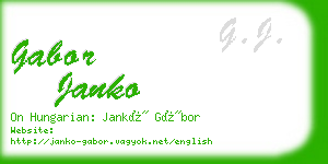 gabor janko business card